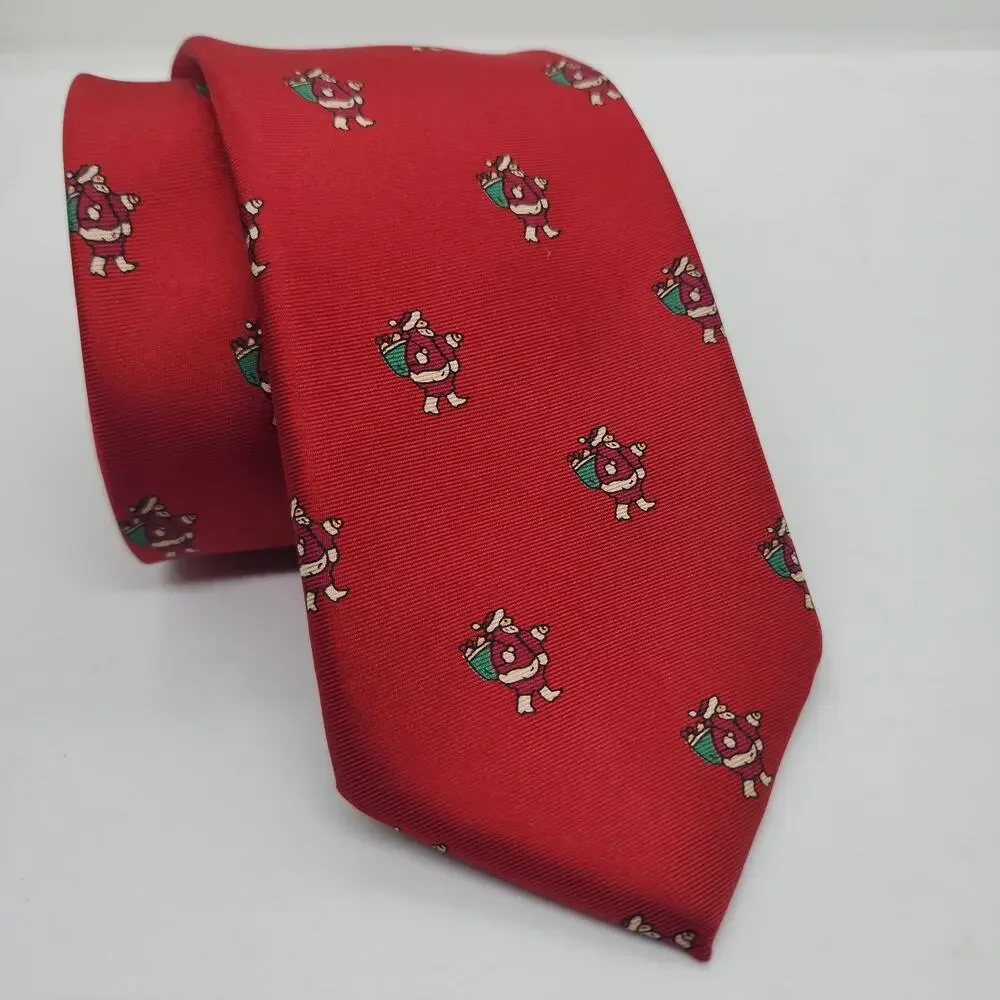 Vintage John Henry & Wembley Christmas Tie Lot Mens Red Silk Santa Tree